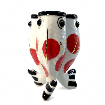 Reichenbach Porzellanvase, Koikoi, dotted red, Design Paola Navone, front